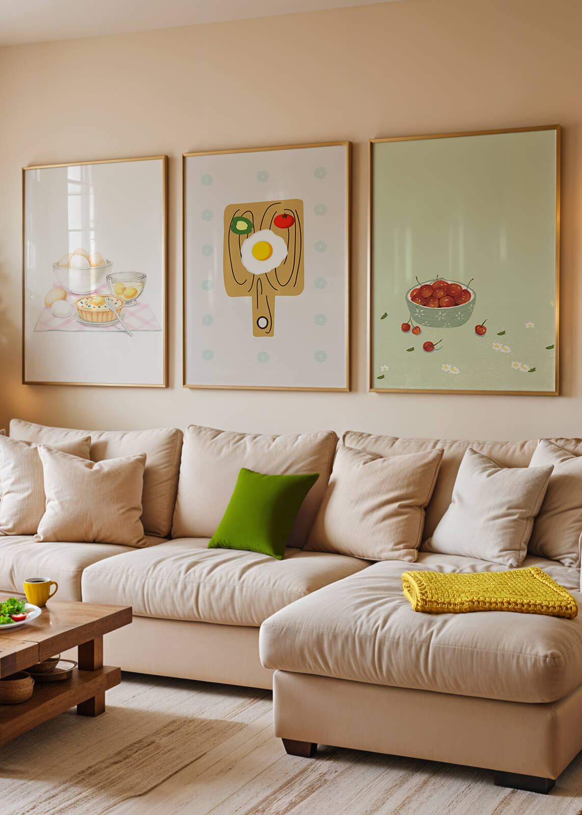 Conjunto De Arte De Cocina Sin Marco En Impresión De Alta Calidad