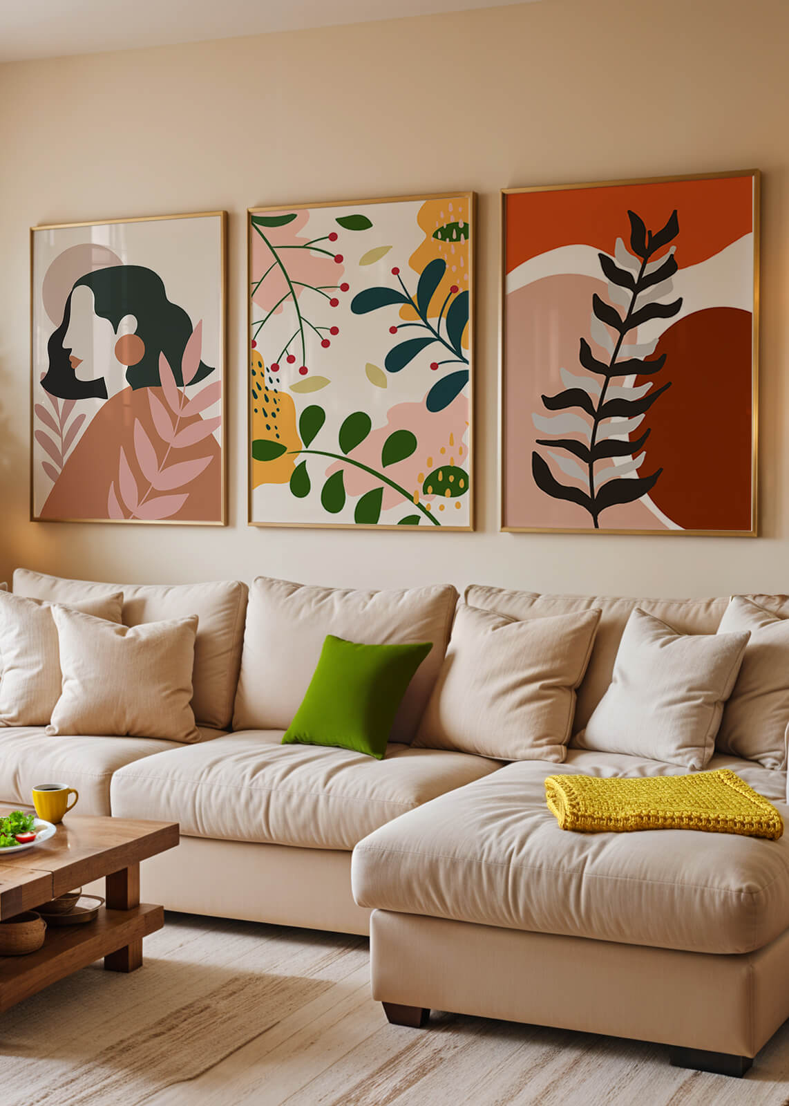 Ensemble d'art moderne abstrait pour décoration intérieure