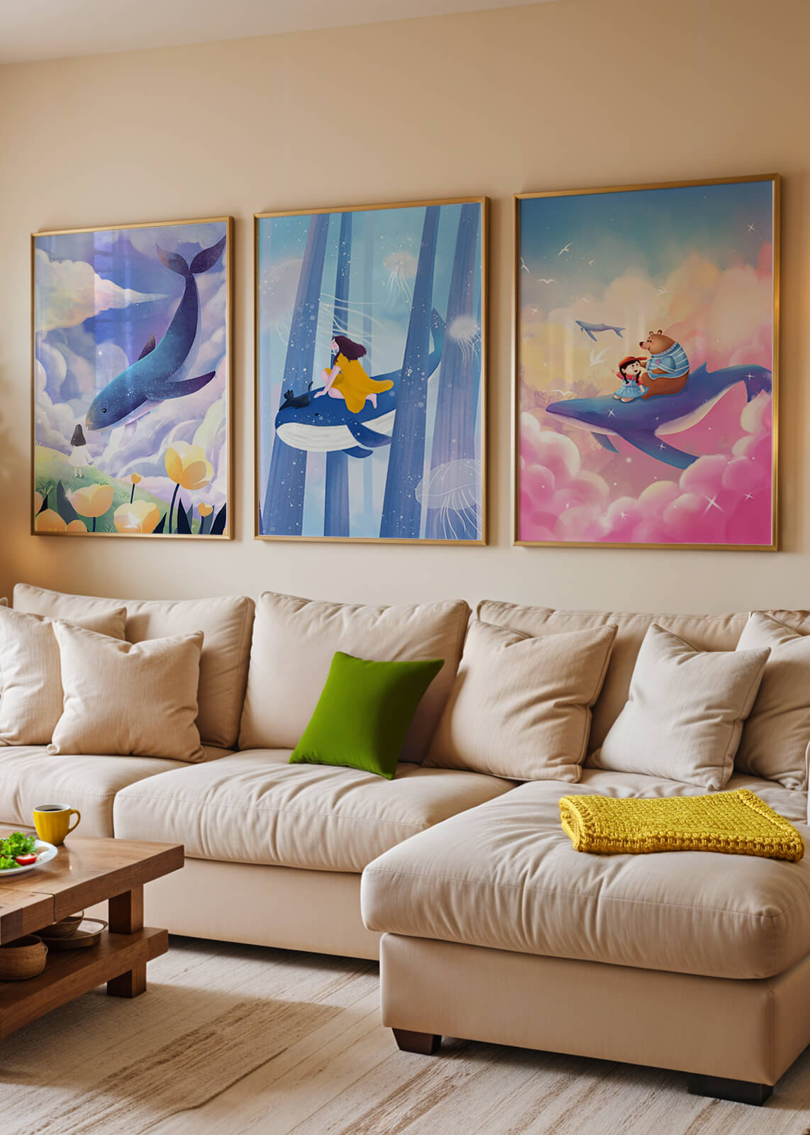 Images illustratives avec des animaux marins et des figures humaines