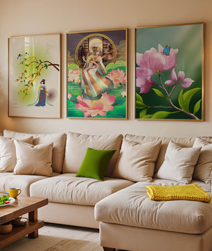 Ensemble d’impressions d’art oriental sans cadre
