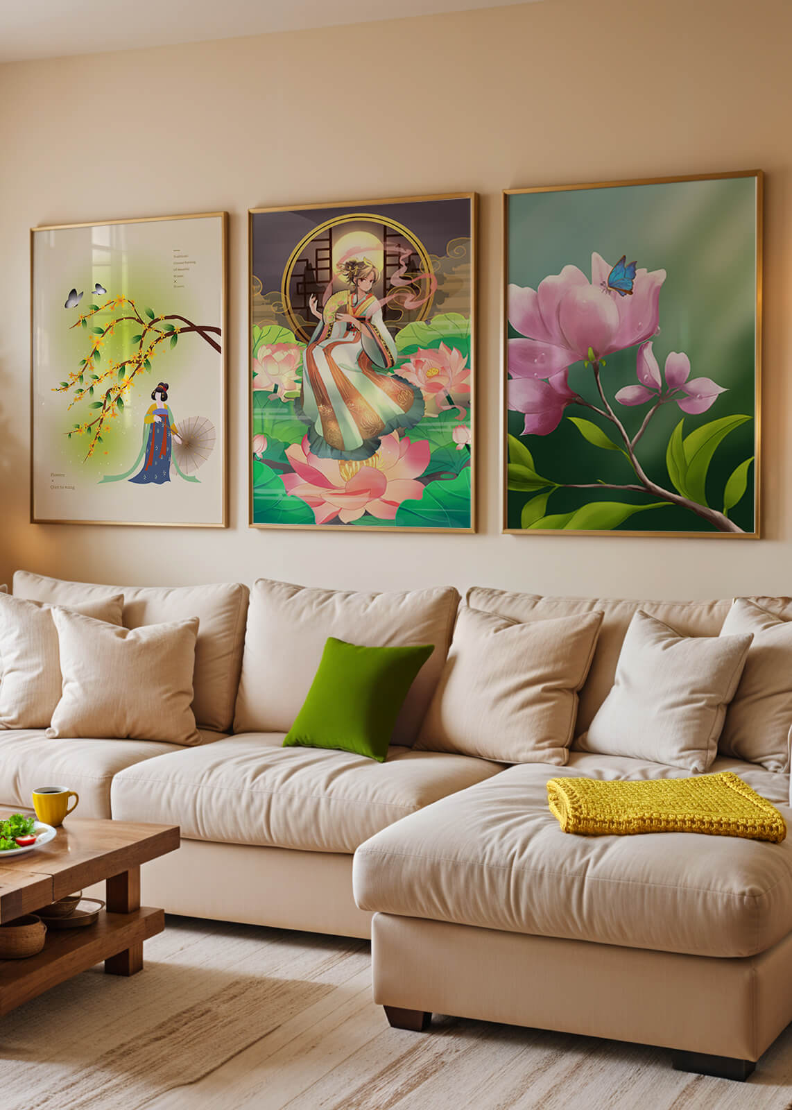 Ensemble d’impressions d’art oriental sans cadre