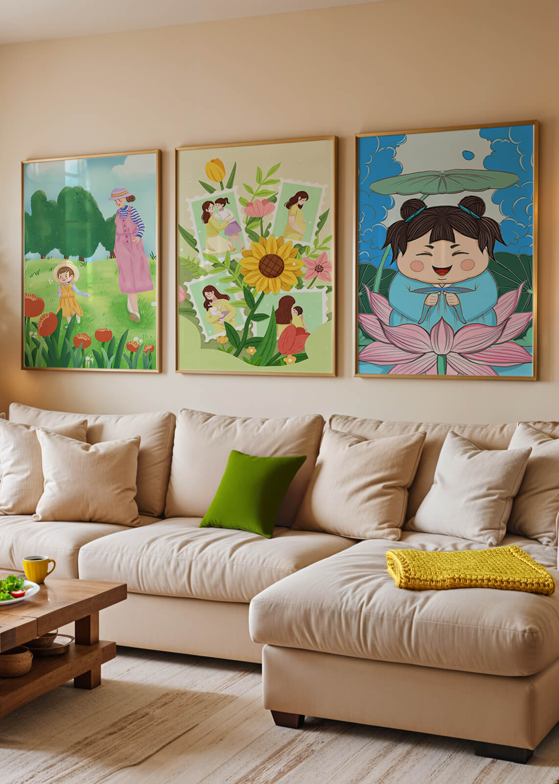 Ensemble d’illustrations modernes au style enfantin