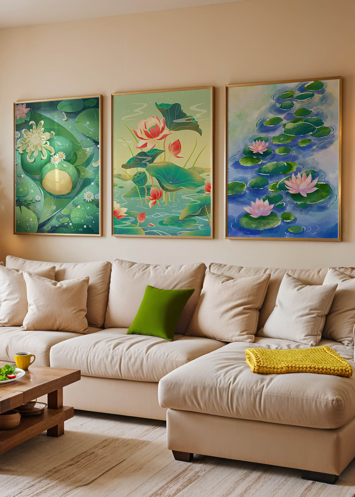 Peintures de nénuphars et de fleurs en style moderne