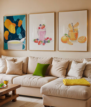 Ensemble d'illustrations de boissons fruitées colorées sans cadre