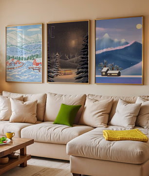 Tableaux de paysages hivernaux avec impression de haute qualité