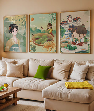 Ensemble d’illustrations inspirées de l’art asiatique