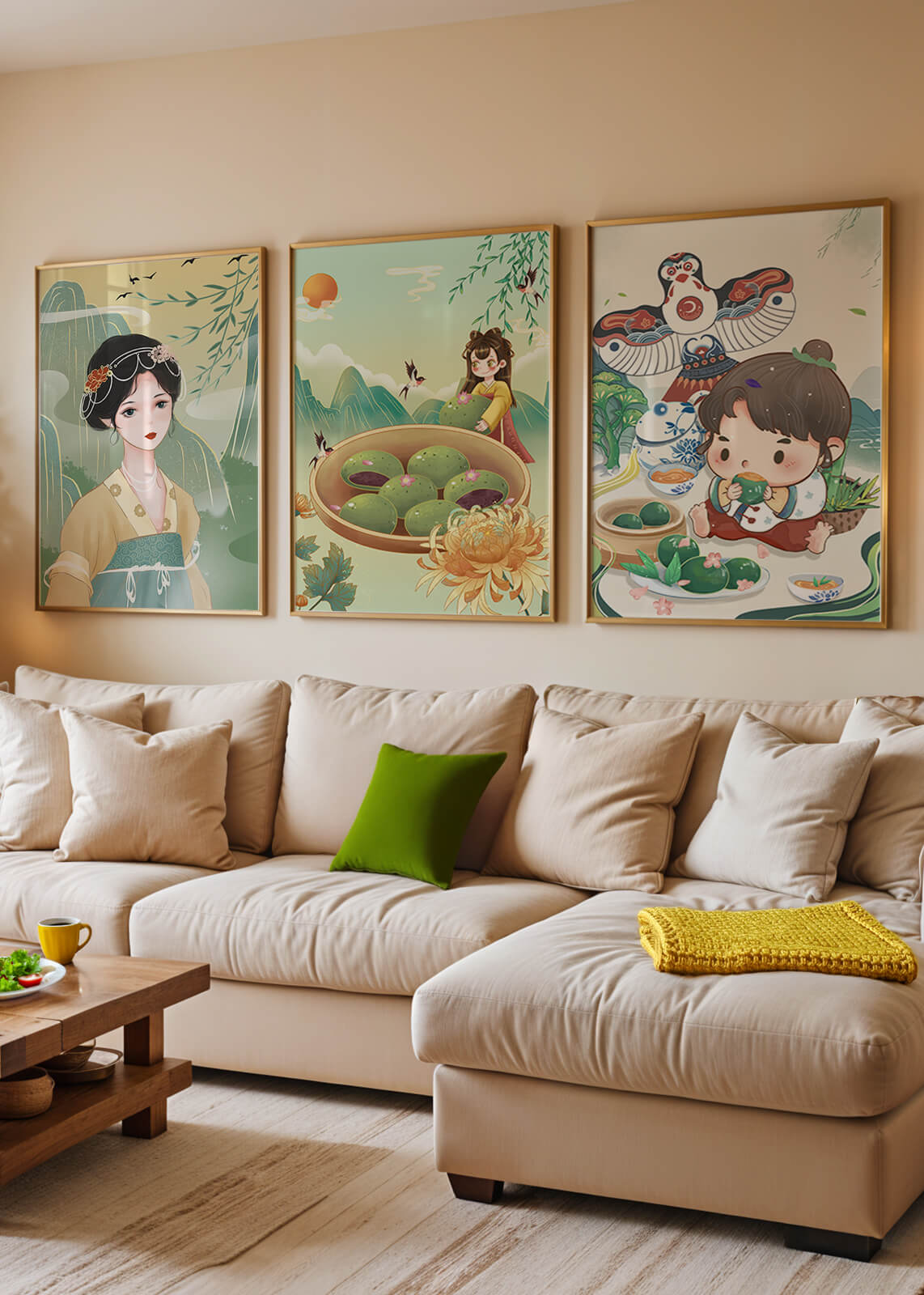 Ensemble d’illustrations inspirées de l’art asiatique