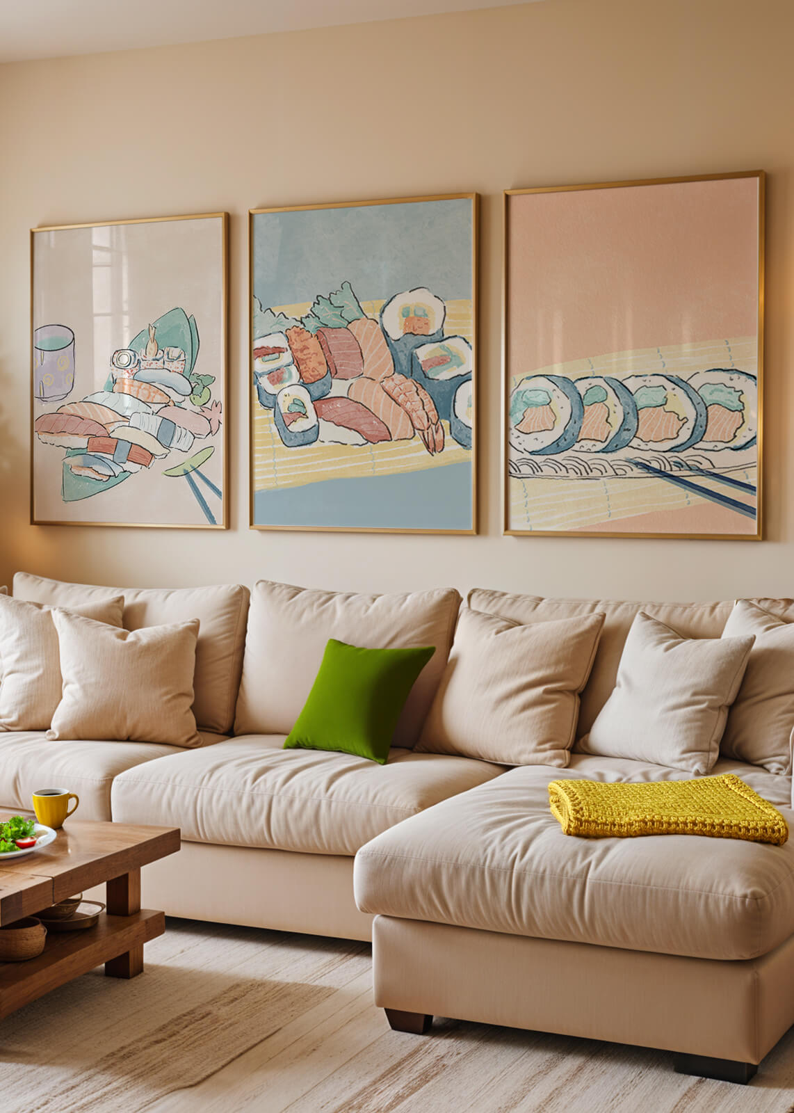 Conjunto De Impresiones De Cocina Japonesa