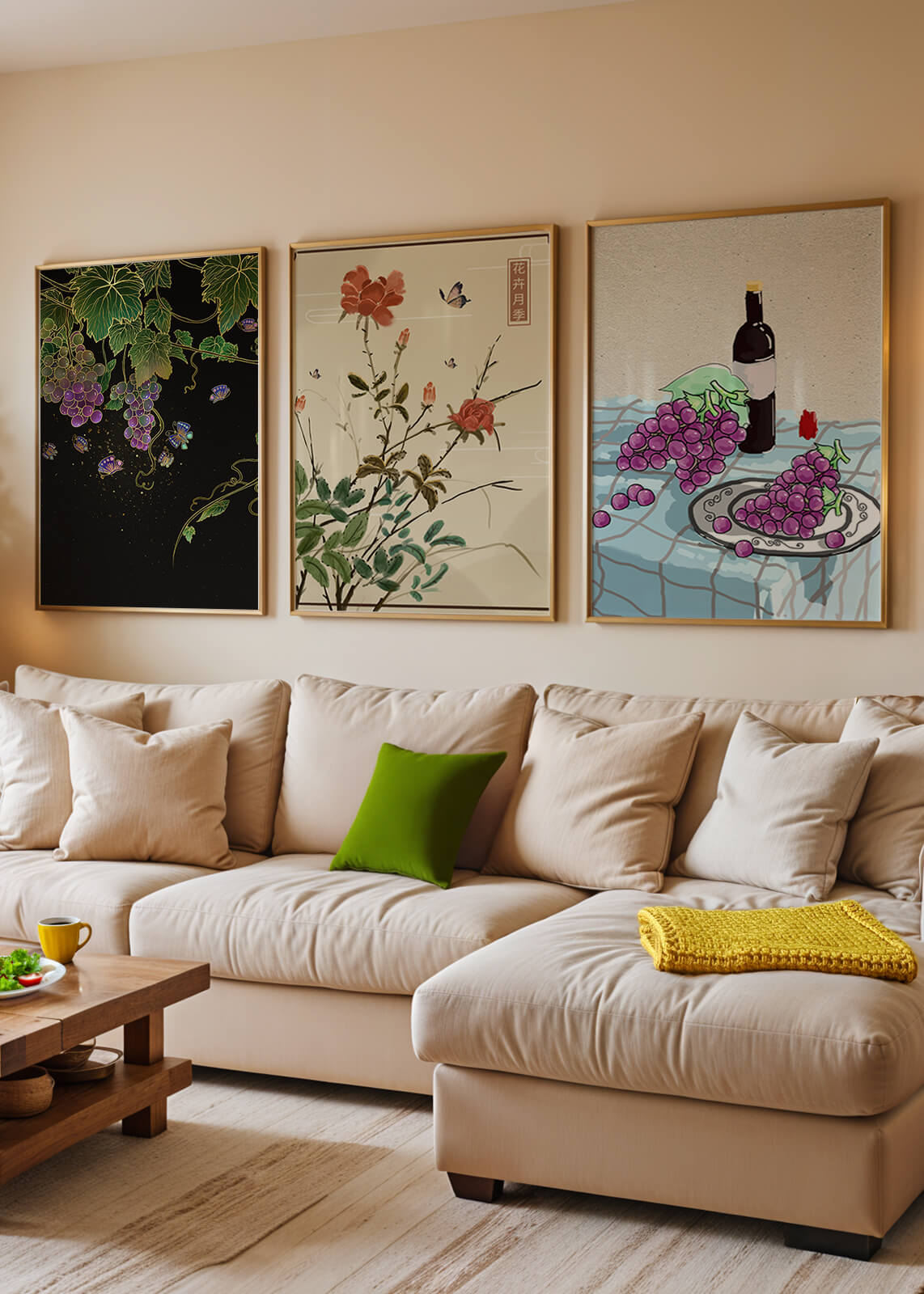 Œuvres d’art florales et fruitières avec des détails naturels