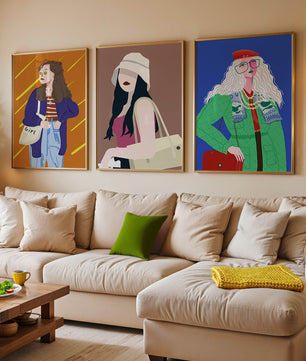 Conjunto de Retratos Modernos de Mujeres con Estilo en Arte Digital