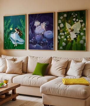 Illustrations de fées dans un style enfantin décoratif