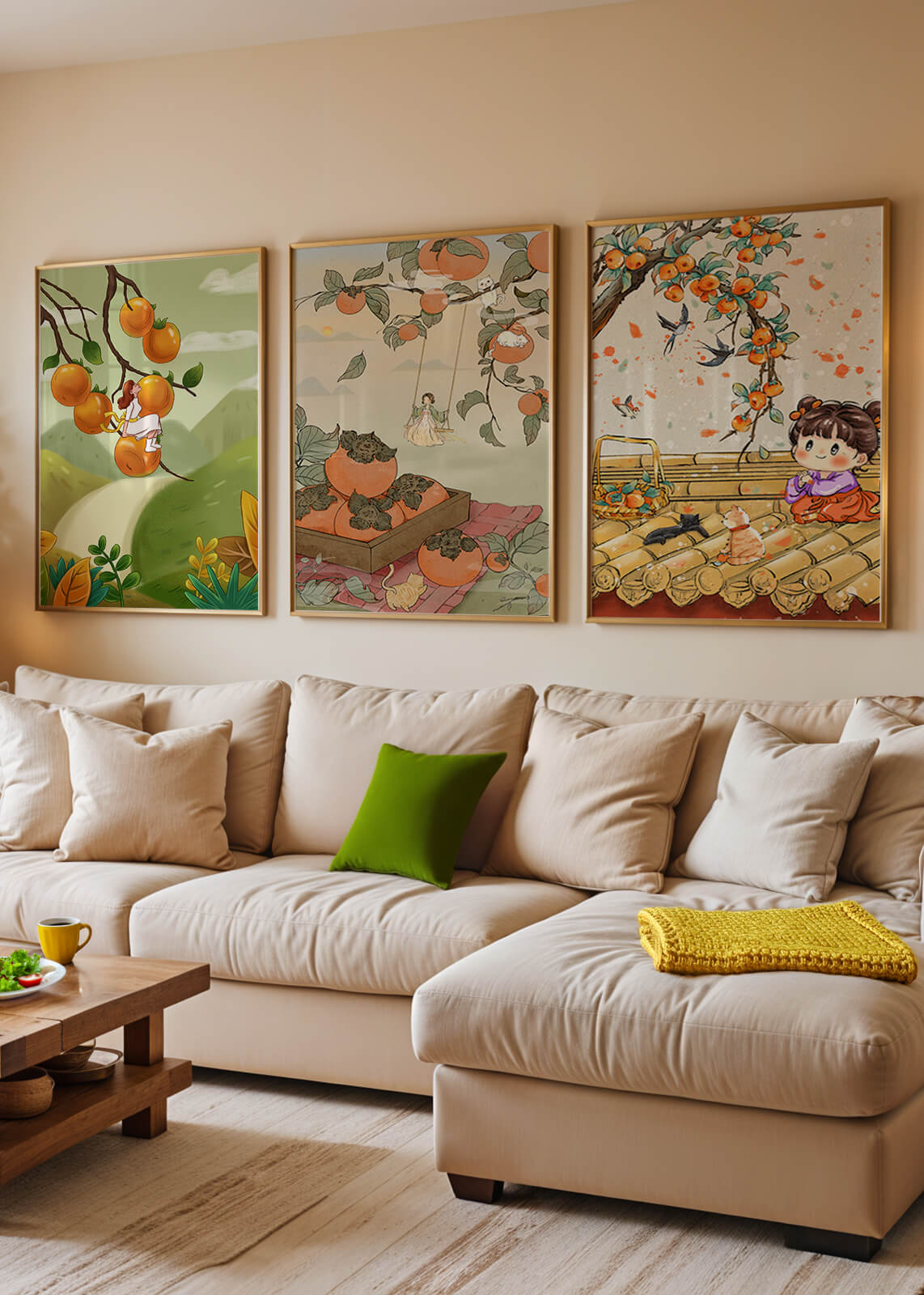 Ilustraciones De Persimmons En Lienzos Sin Marco