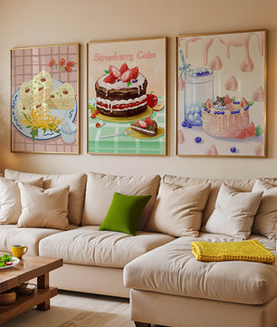 Illustrations de gâteaux et de desserts créatifs sans cadre