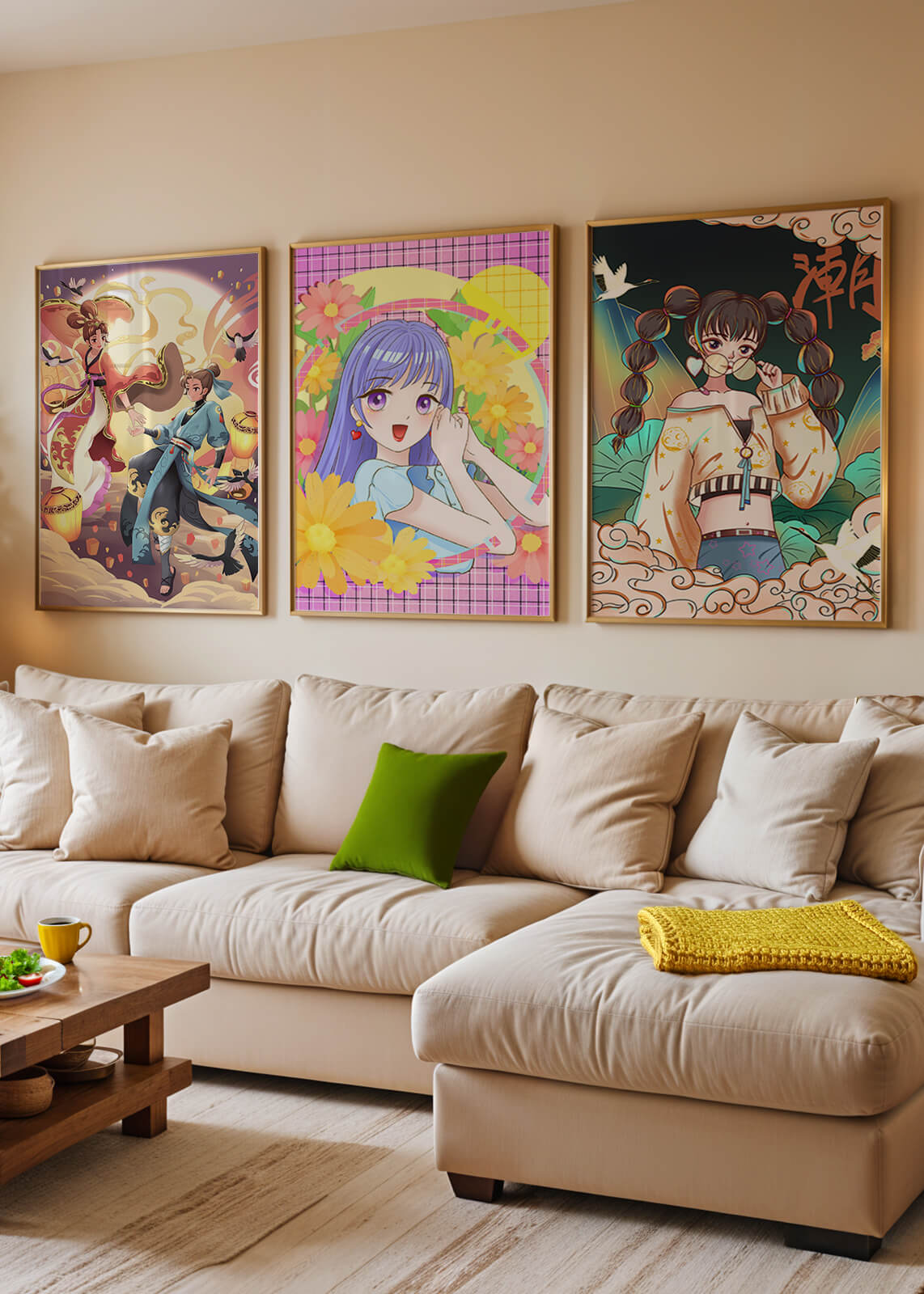 Ensemble d'illustrations d'anime aux designs joyeux et colorés
