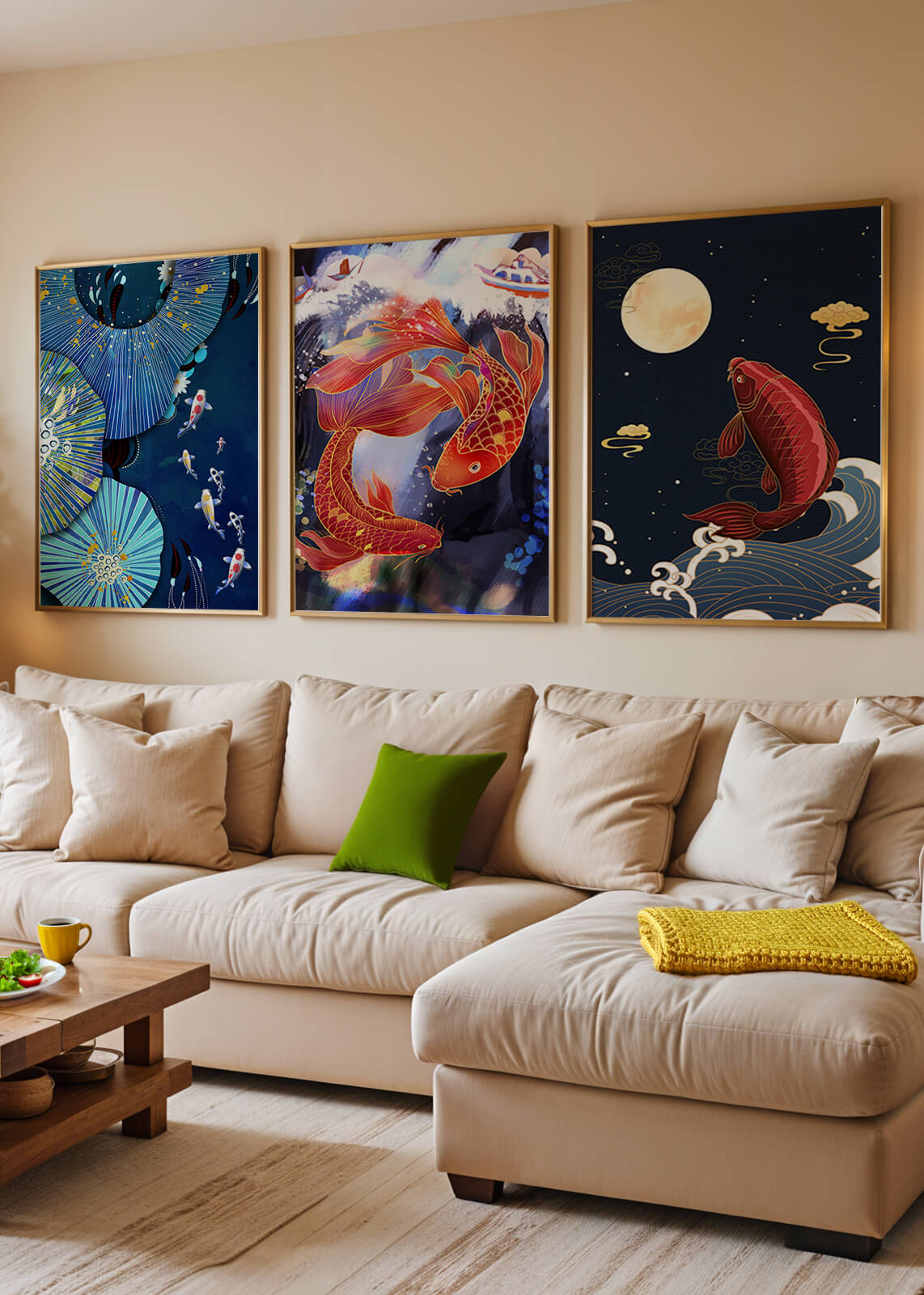 Koi-Fisch-Poster im Orientalischen Stil