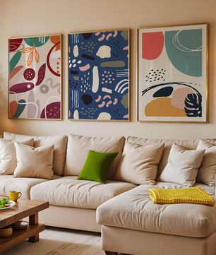 Conjunto De Arte Moderno Abstracto Sin Marco