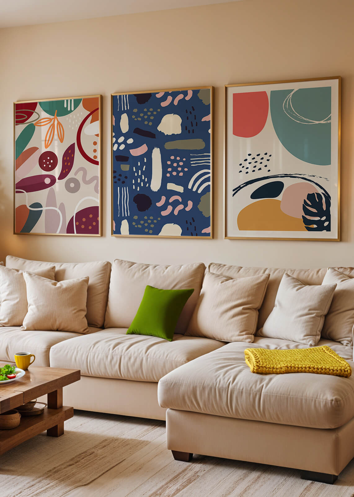Conjunto De Arte Moderno Abstracto Sin Marco