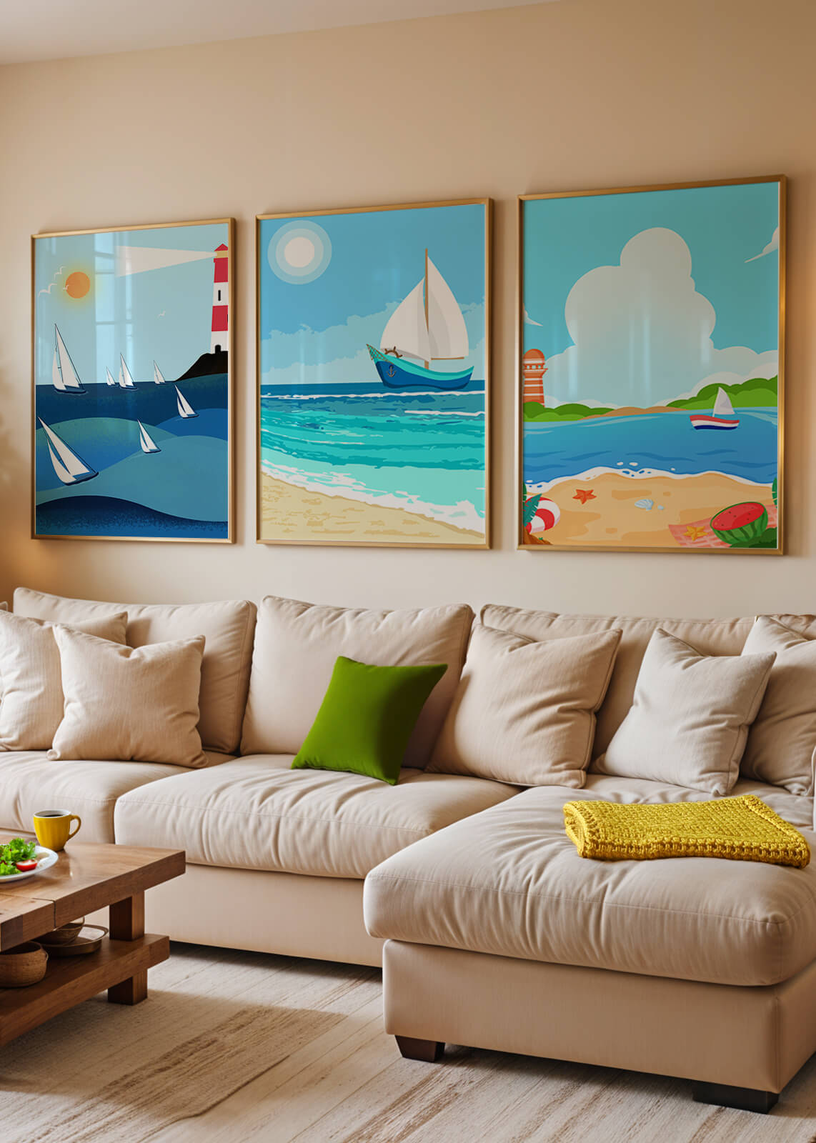 Conjunto De Ilustraciones Náuticas En Estilo Minimalista