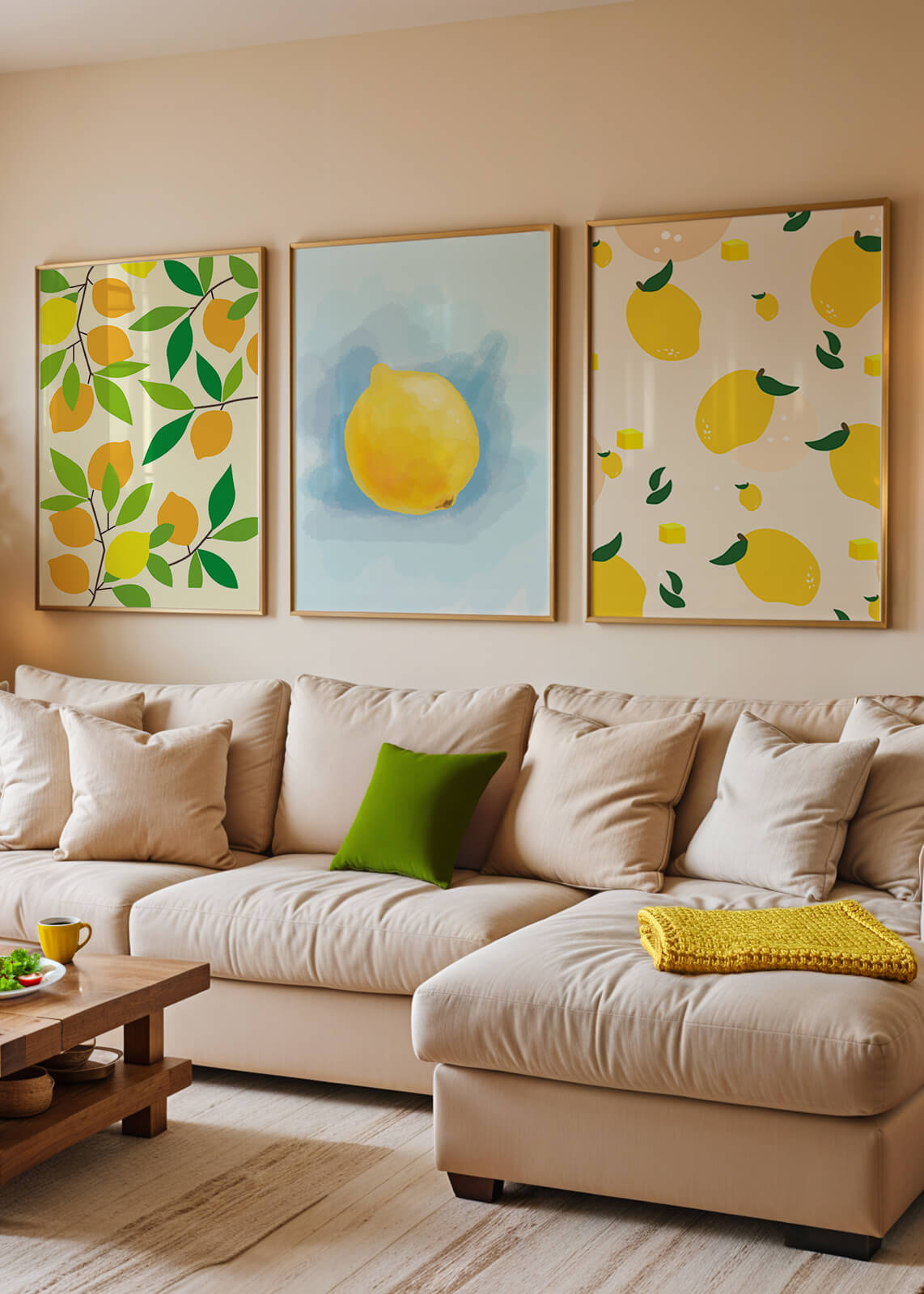 Décoration moderne avec des images de citrons