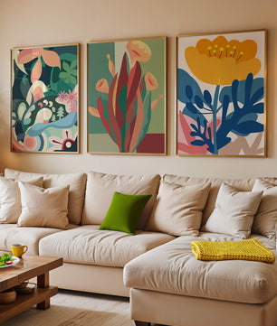 Ensemble d'art floral moderne sans cadre