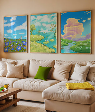 Impressions artistiques de paysages naturels dans des intérieurs modernes