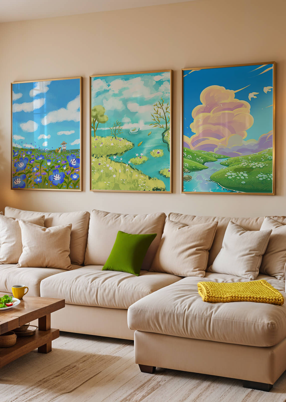 Impresiones Artísticas de Paisajes Naturales en Interiores Modernos