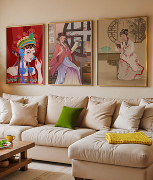 Art de femmes orientales au style traditionnel