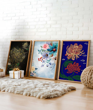 Pinturas Florales Sin Marco en Interiores Modernos