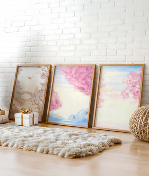 Imágenes Decorativas de Paisajes Florales y Puente de Madera en Primavera