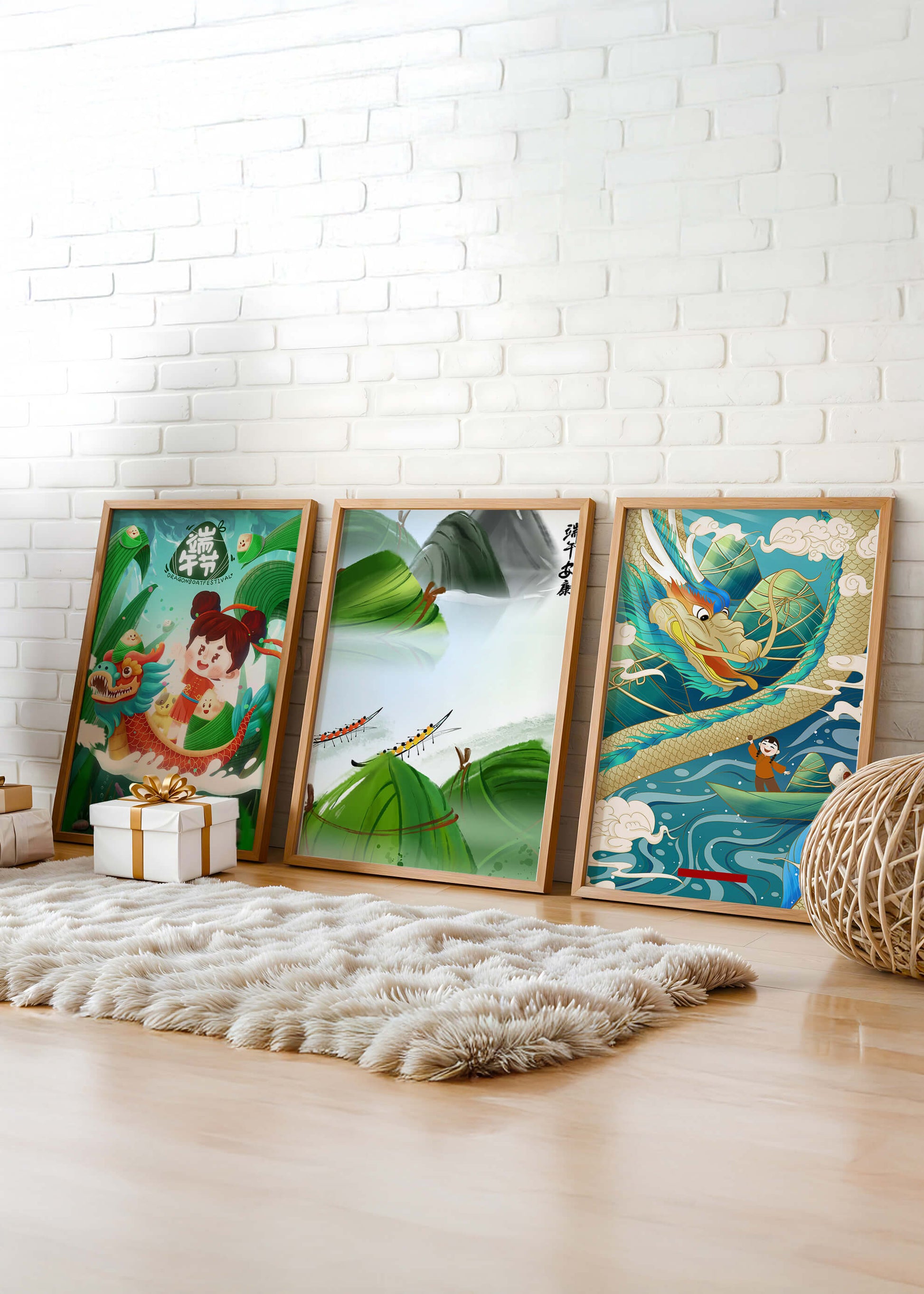 Imprimés thématiques avec des motifs de dragons et de nature