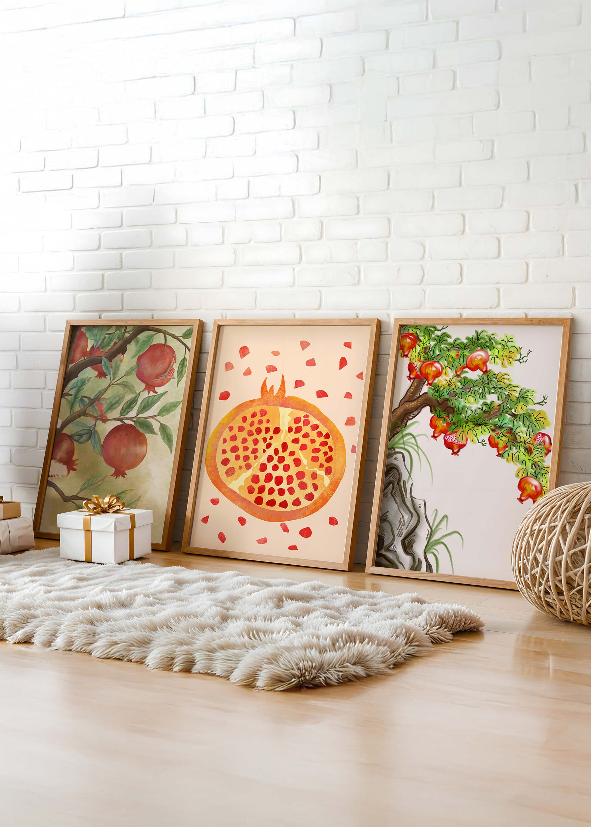 Arte de Granadas en Estilo Acuarela