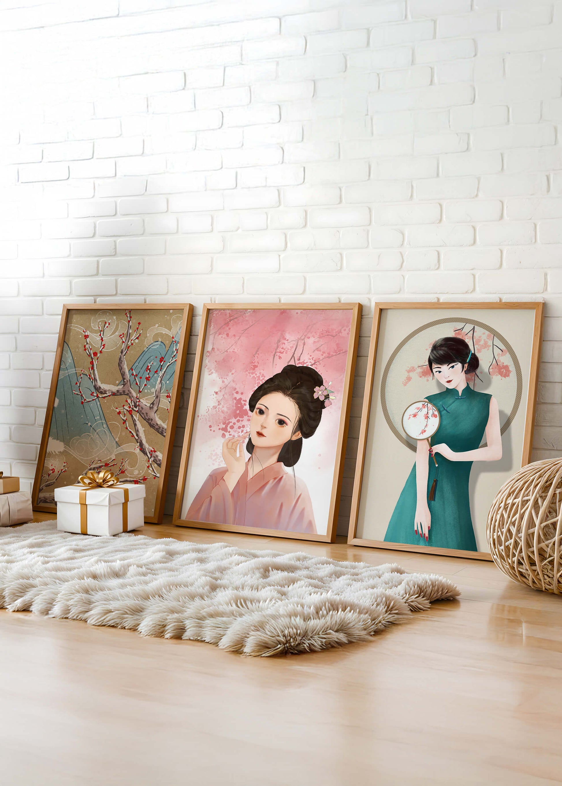 Elegante Arte Asiático en Estilo Moderno