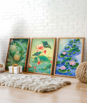 Peintures de nénuphars et de fleurs en style moderne