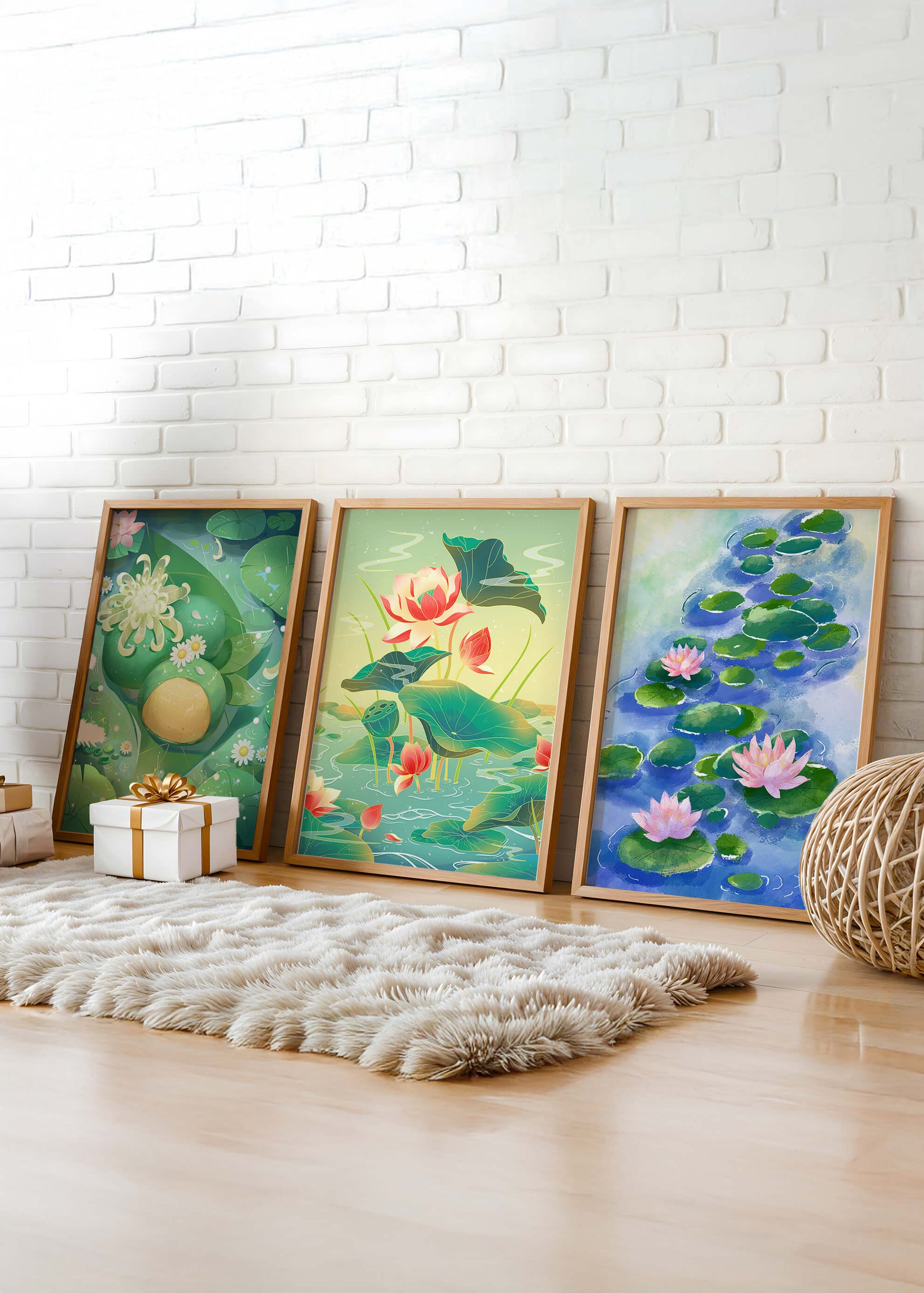 Peintures de nénuphars et de fleurs en style moderne