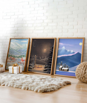 Tableaux de paysages hivernaux avec impression de haute qualité