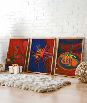 Pinturas Abstractas Coloridas en Estilo Moderno Sin Marco