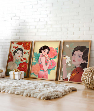 Arte Decorativo de Mujeres con Flores
