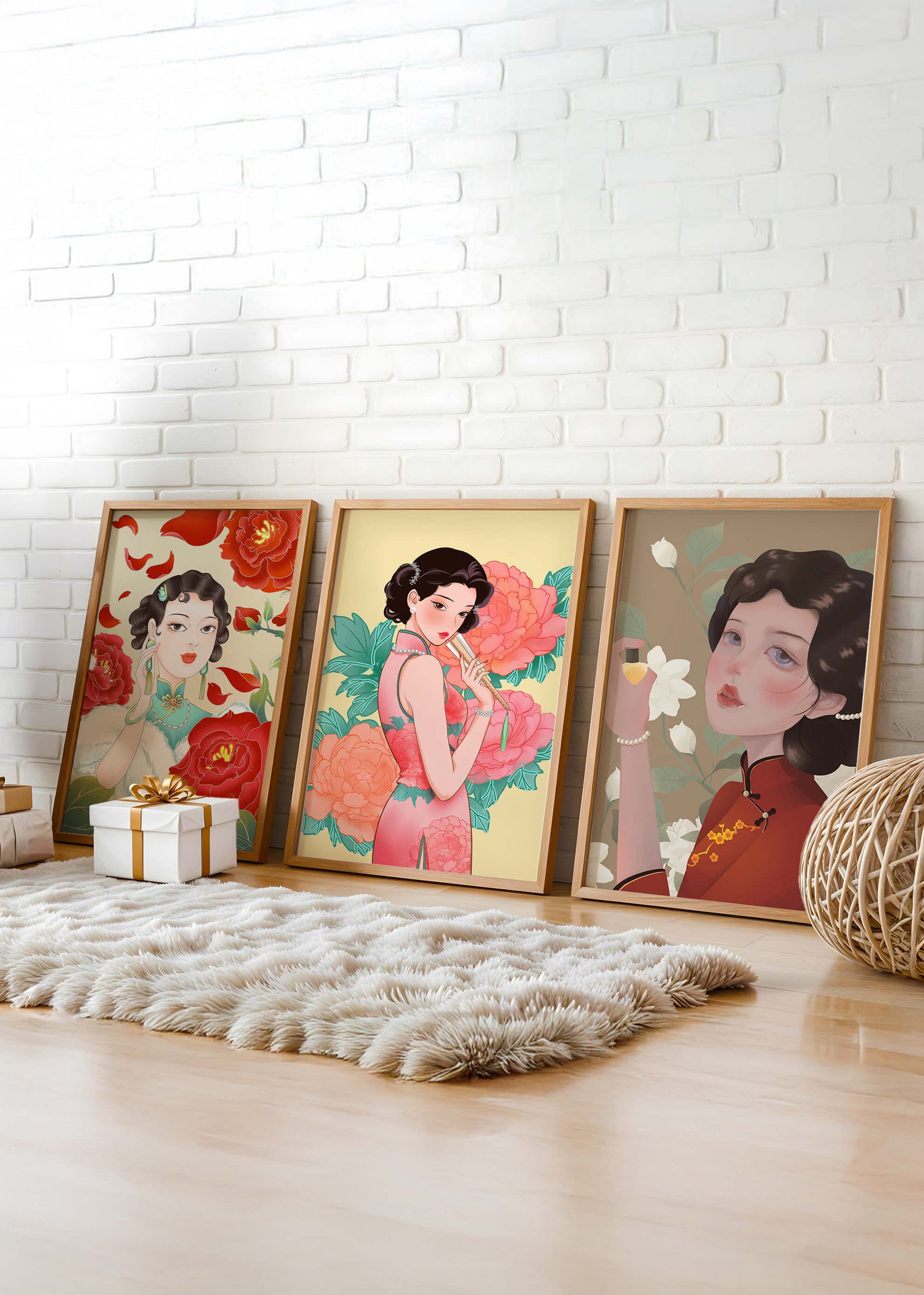 Arte Decorativo de Mujeres con Flores