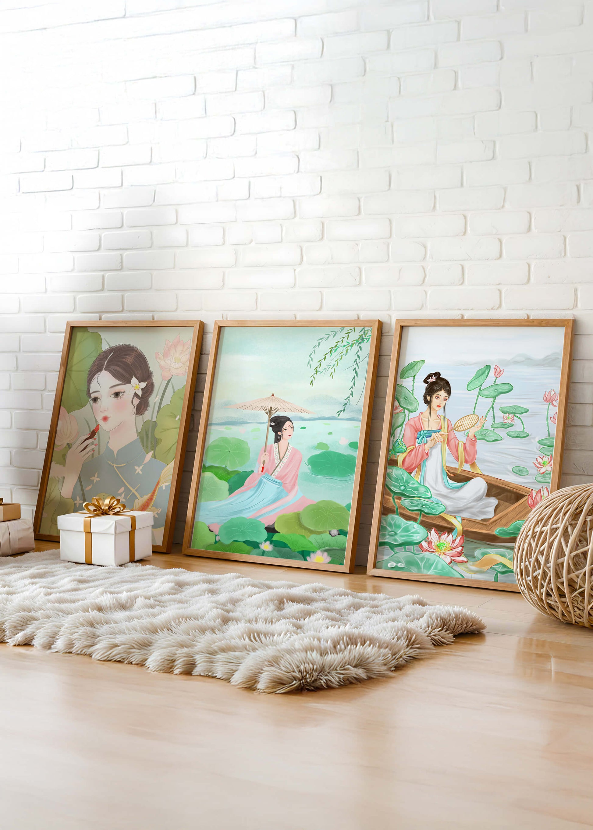 Conjunto de Ilustraciones Orientales Sin Marco