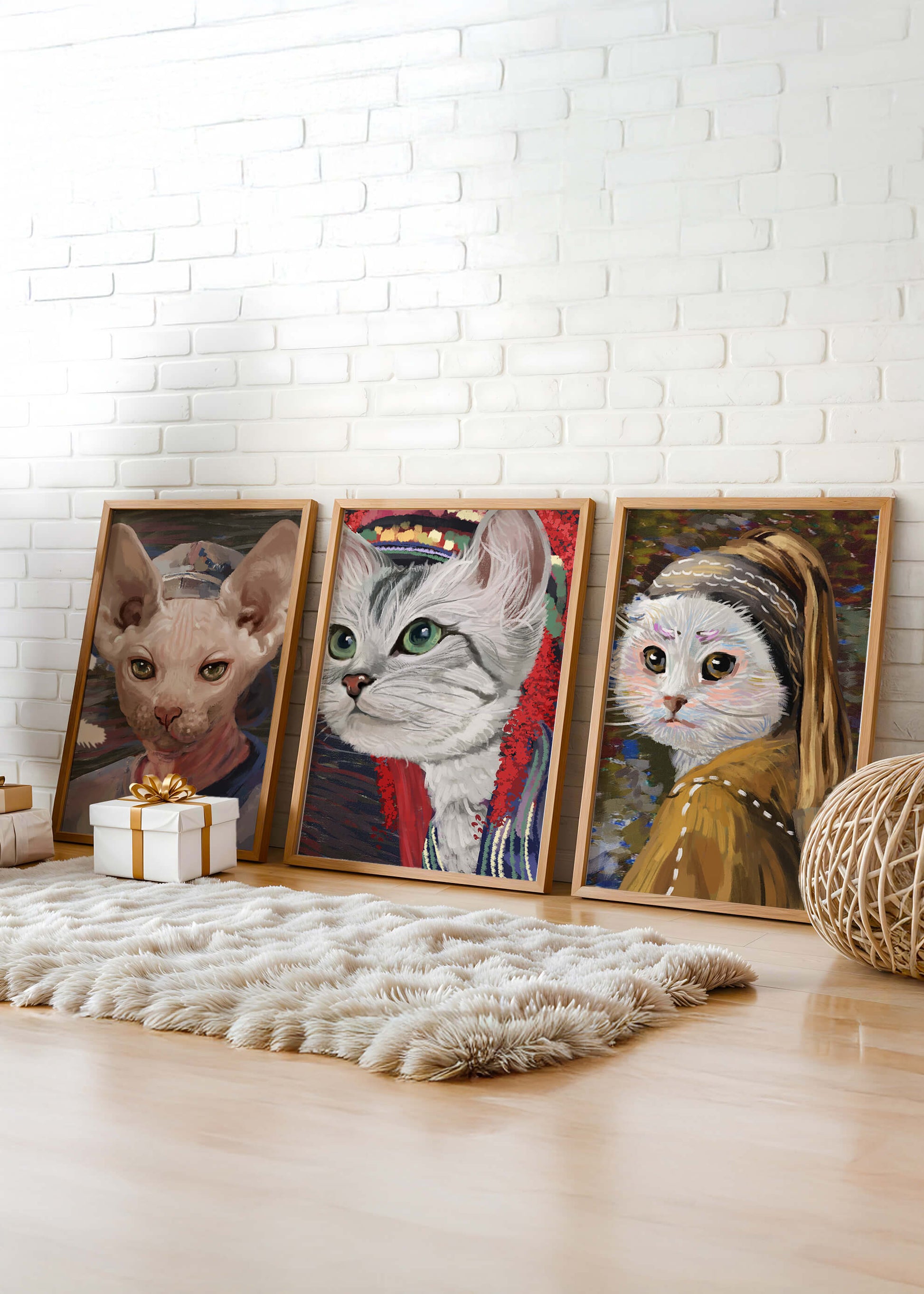 Pinturas de Gatos Elegantes en Estilo Clásico
