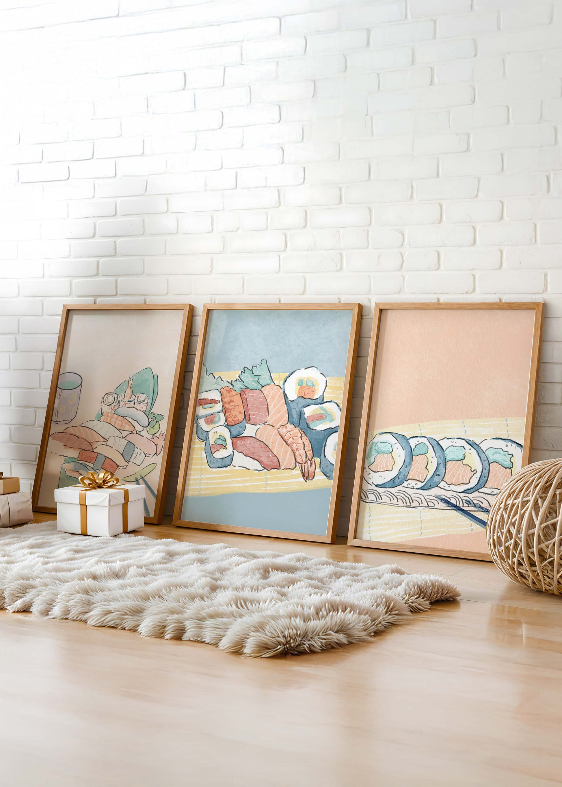 Conjunto De Impresiones De Cocina Japonesa