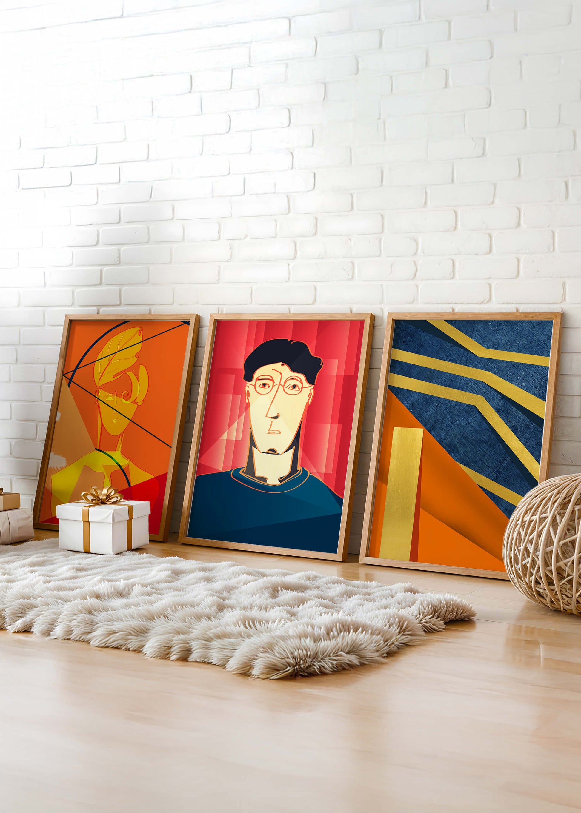 Impressions artistiques modernes avec un design abstrait et des détails géométriques