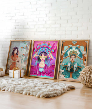 Art moderne de femmes en costumes traditionnels orientaux