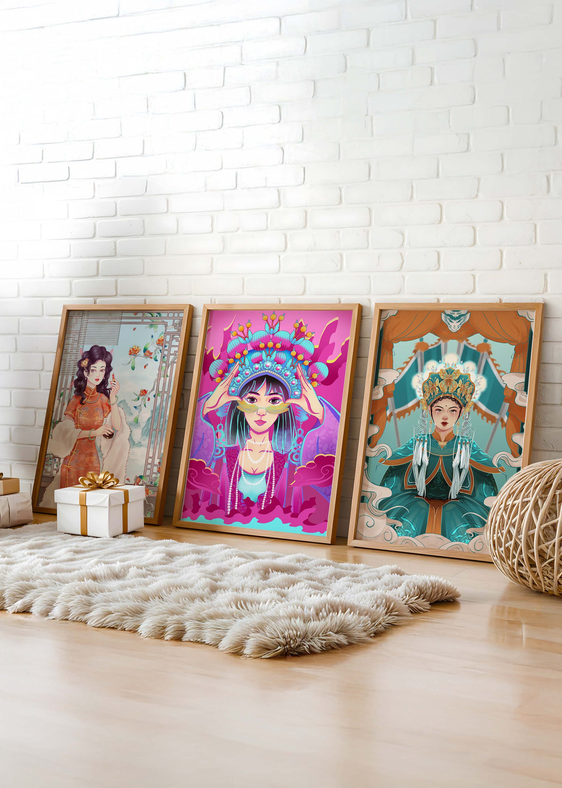 Art moderne de femmes en costumes traditionnels orientaux