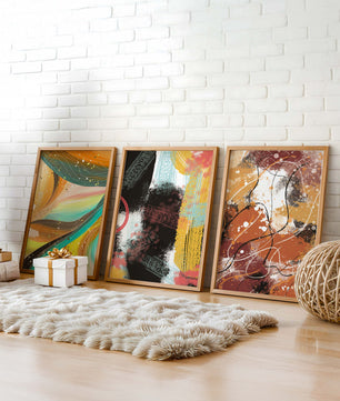 Conjunto De Cuadros Abstractos De Impresión En Alta Calidad