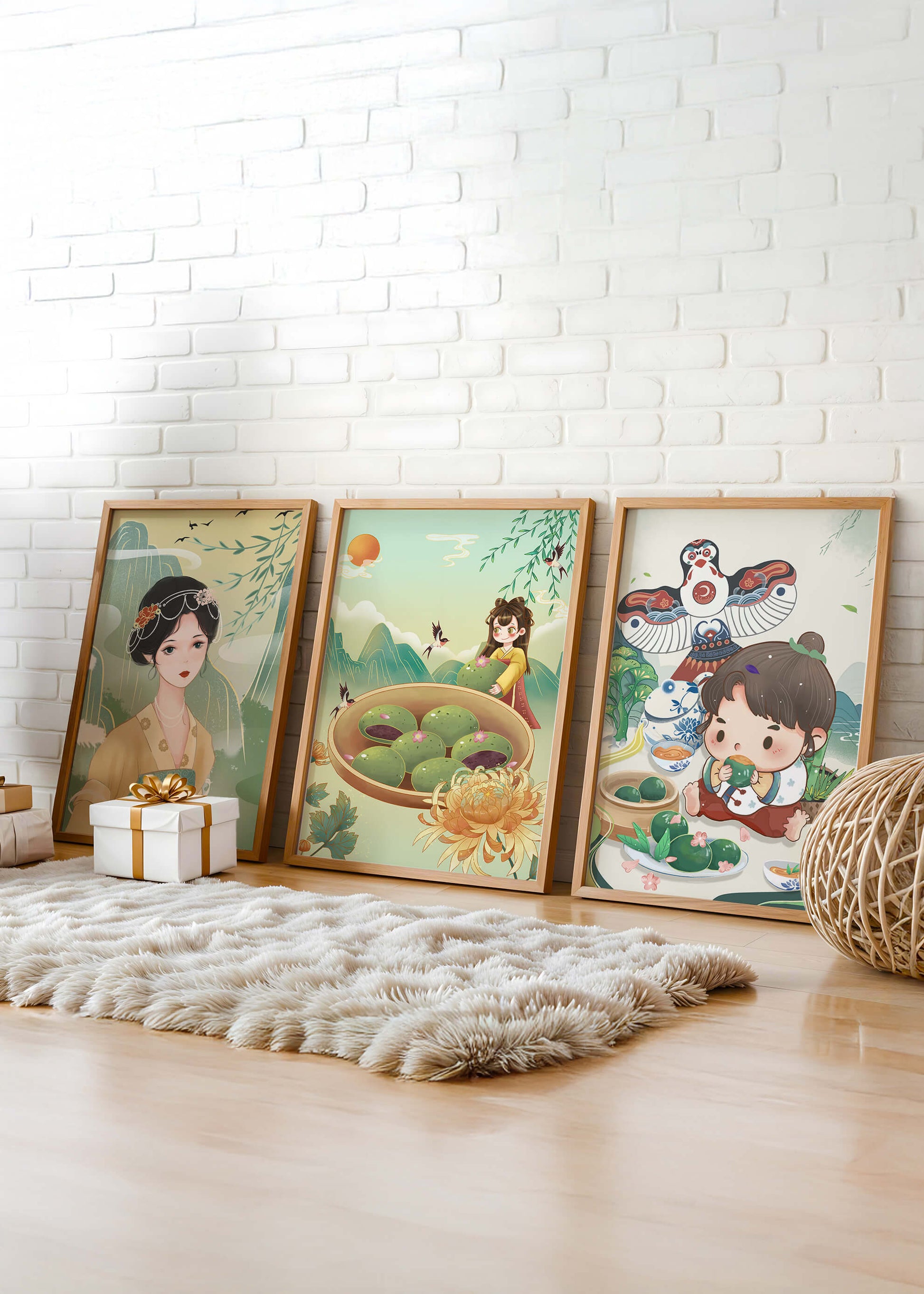 Ensemble d’illustrations inspirées de l’art asiatique