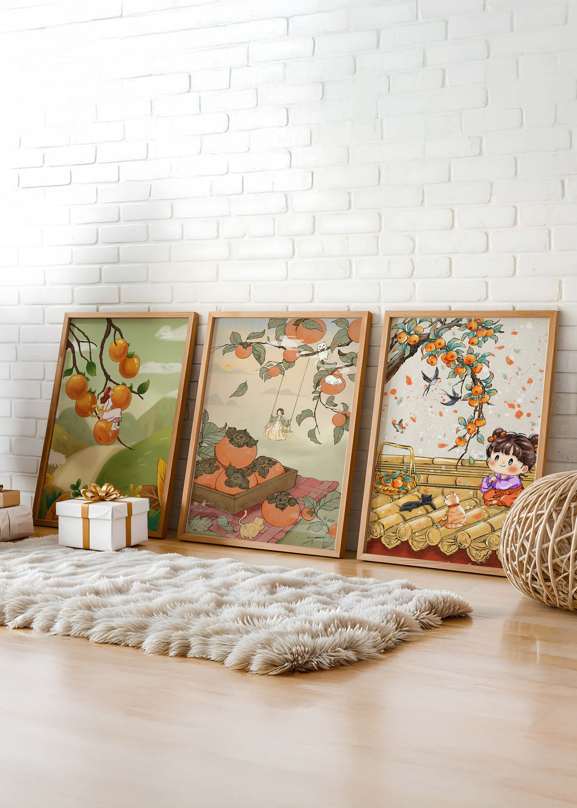 Ilustraciones De Persimmons En Lienzos Sin Marco