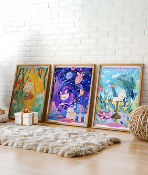 Arte Zodiacal en Lienzo con Ilustraciones Infantiles
