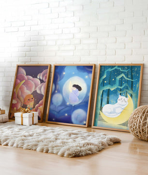 Tableaux de rêve avec des motifs pour enfants et des pois