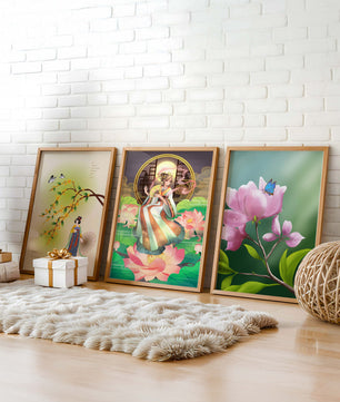 Ensemble d’impressions d’art oriental sans cadre